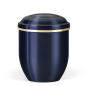 Preview: Tierurne Kupfer blau mit Goldband klein